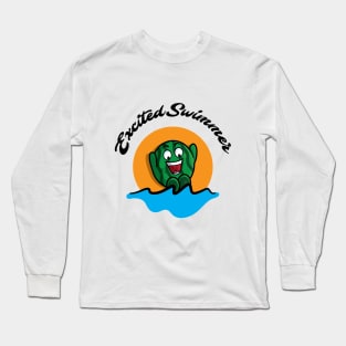 Excited swimmer, watermelon jump Long Sleeve T-Shirt